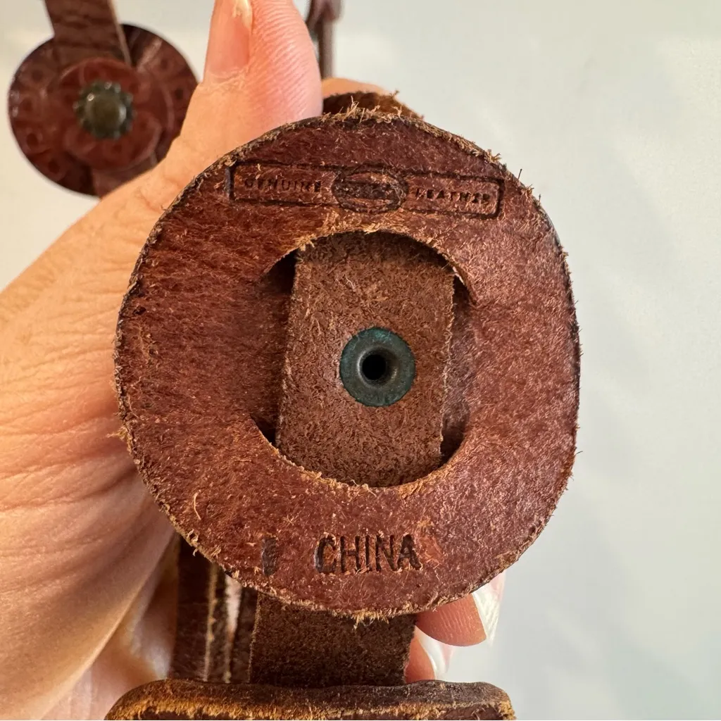 Fossil Brown Leather Western Concho Belt - Image 6