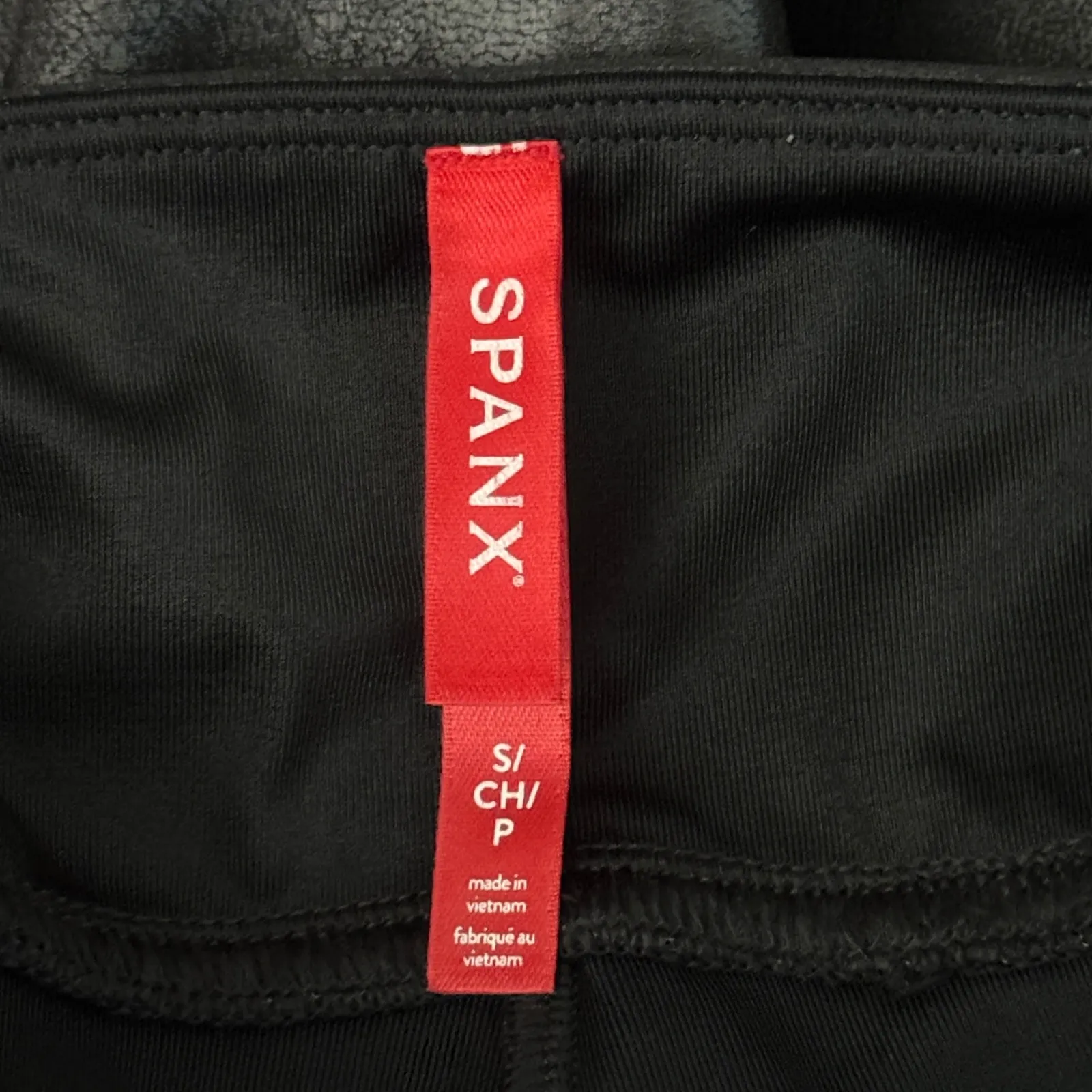 SPANX Leggings Faux Leather Moto Shaping Edgy Going Out‎ Neutral Black Small - Image 6