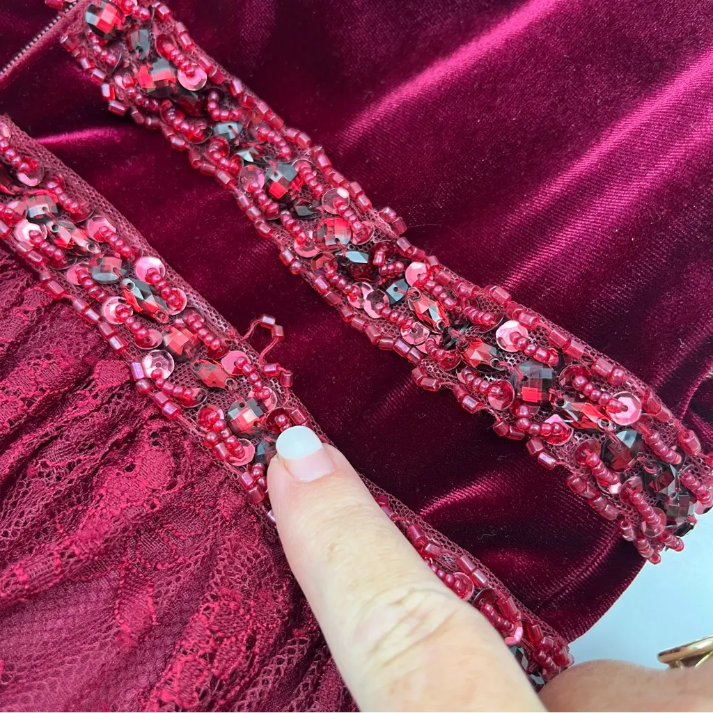 Coya Collection Burgundy Fairy Grunge Mini Dress Womens Size Small NEW‎ *FLAW - Image 5