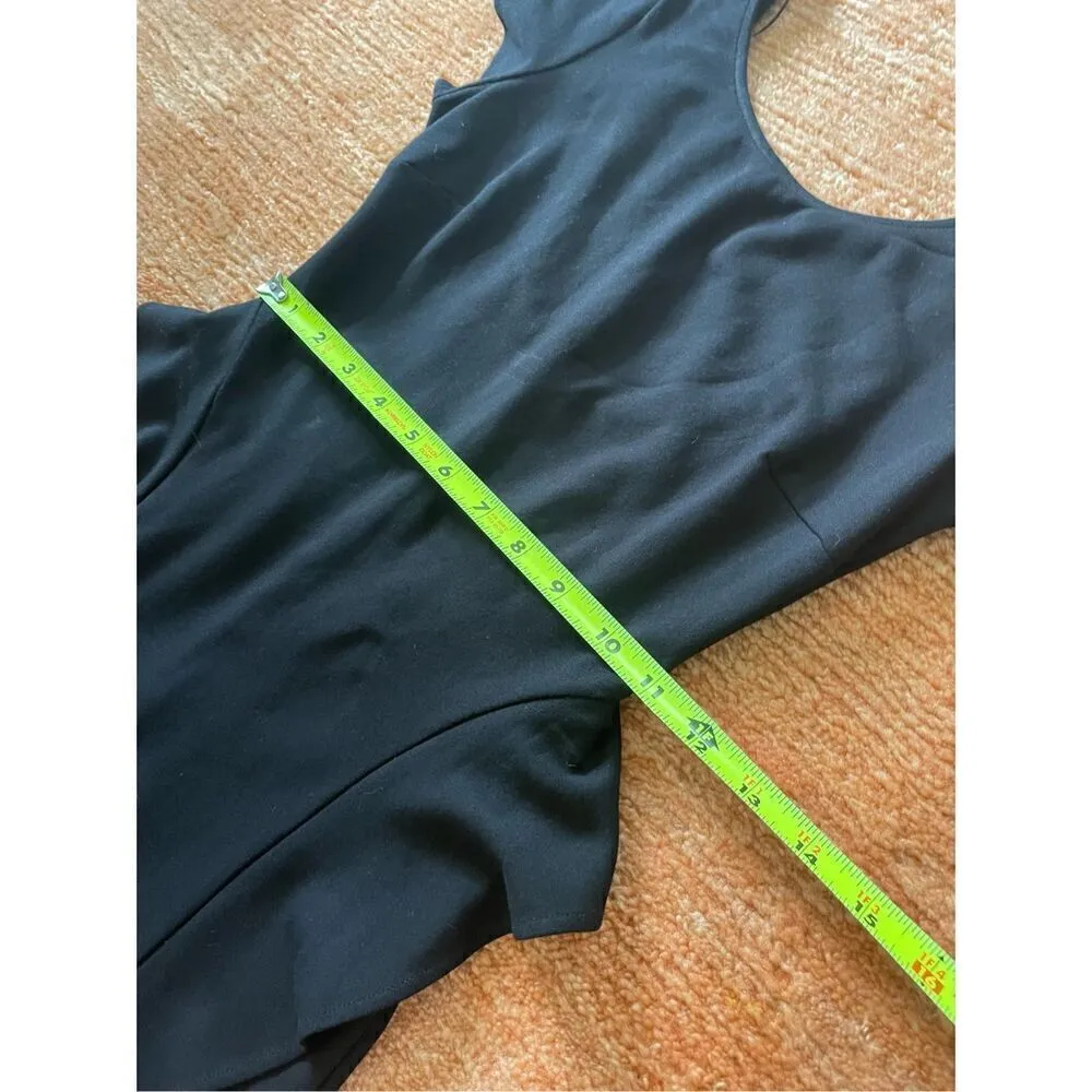 Zara Trafaluc Dress Women Small Black Stretch  Peplum Ruffle Mini Size M - Image 9