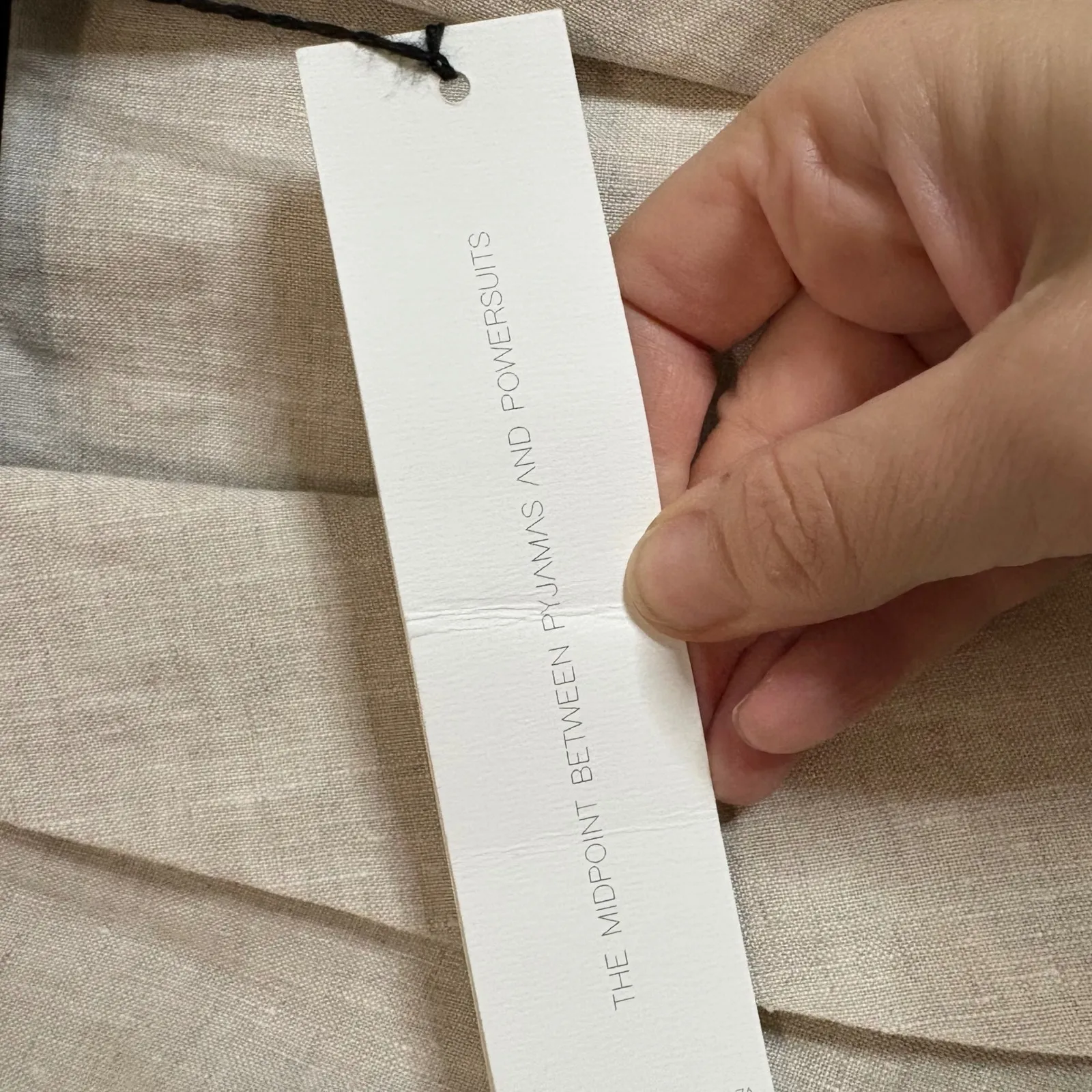 HANNAH LAVERY Linen Shawl Collar Wrap Blazer Jacket Neutral Size 8 Tan - Image 7