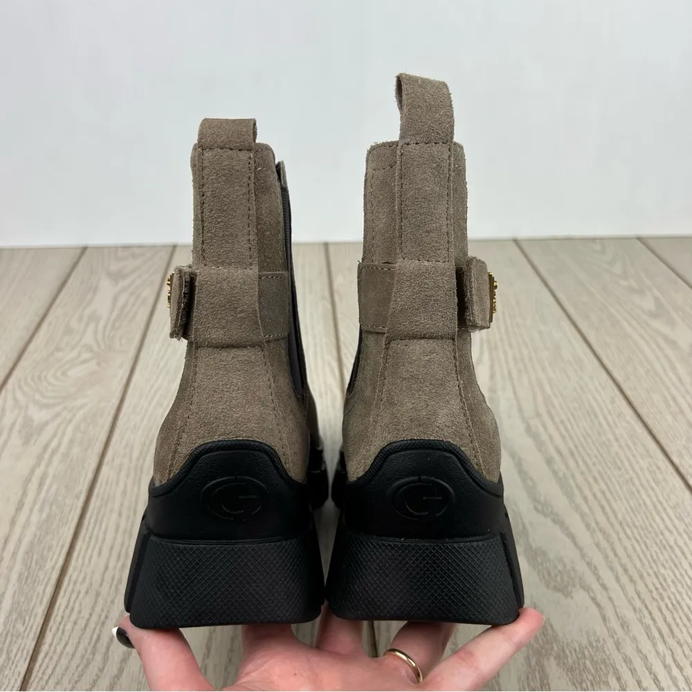 GUESS Women's Hensly Lug Sole Side Gore Chelsea Booties 6.5M Light Brown $99 - Image 5