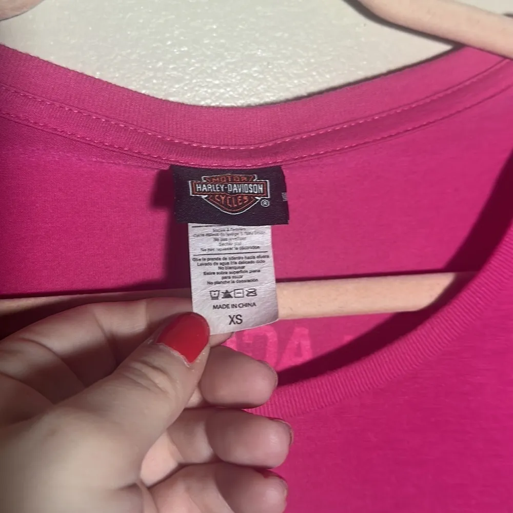 Harley Davidson Pink Laconia Logo Tee Shirt | XS‎ - Image 4