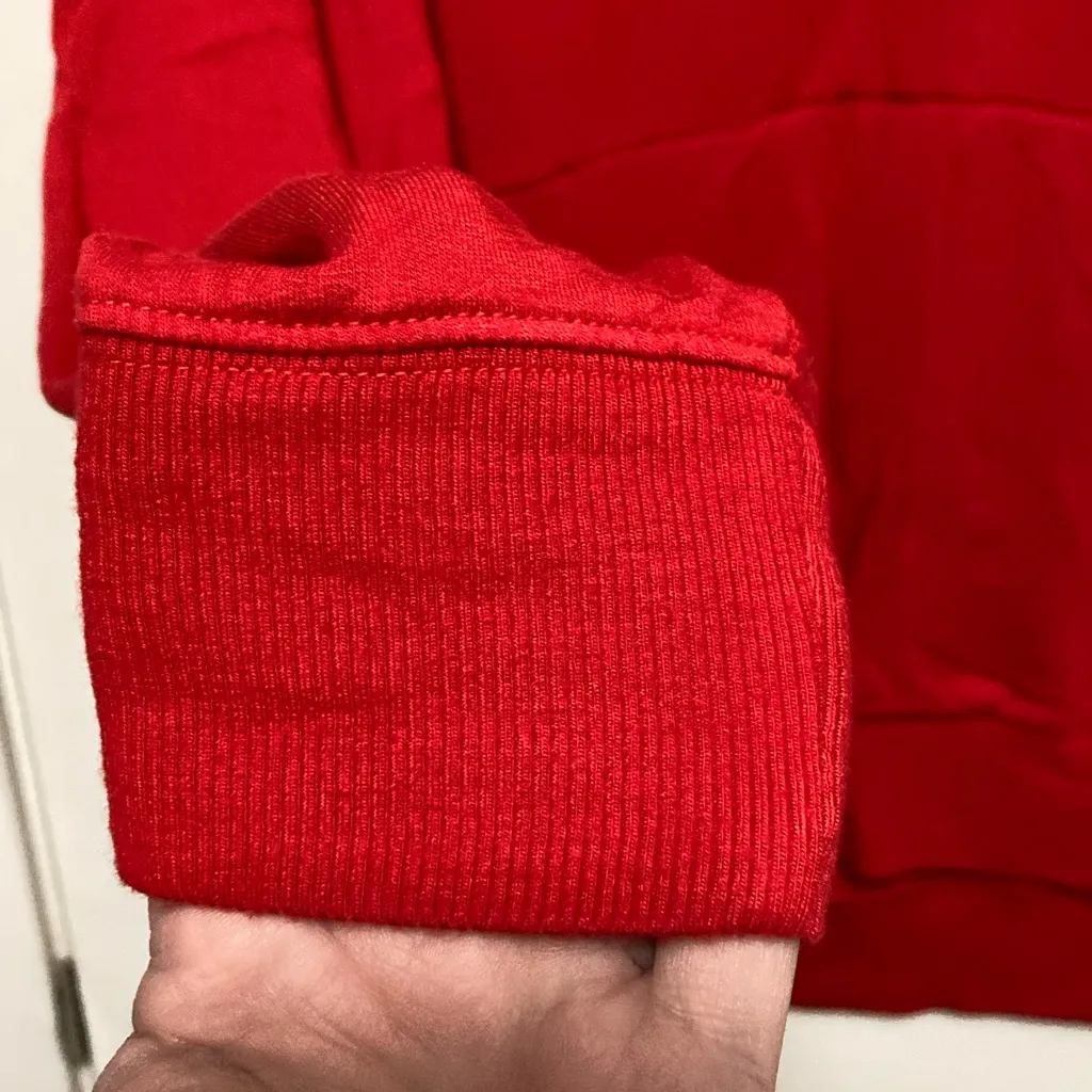 Express One Eleven Red V Neck Tunic Long Sleeve Shirt Top - Image 6