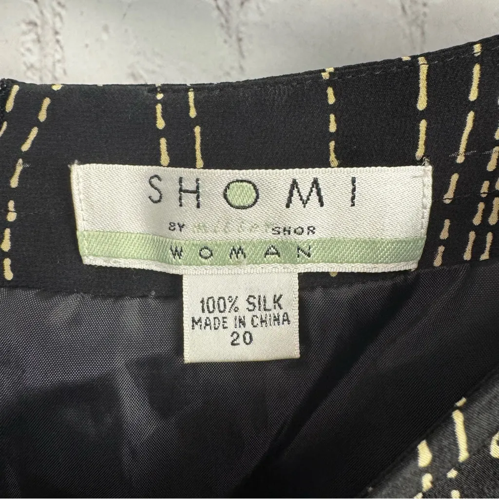 Shomi by Miller Shor retro glam gold and black silk tunic size 20 old money - Image 3