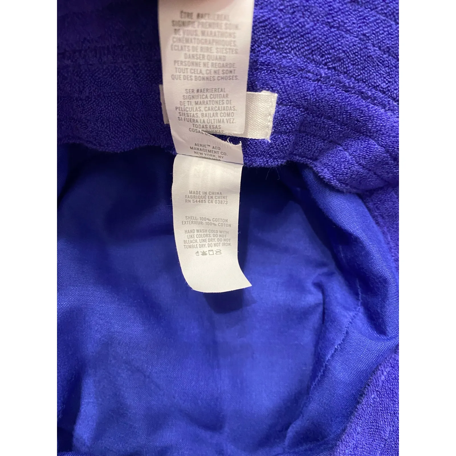 Aerie Cozy Terry Cloth Bucket Hat Blue O/S Soft Warm Winter Streetwear Essential - Image 5