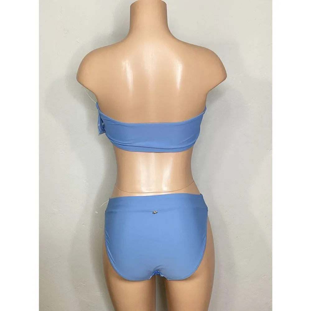 New PilyQ sky blue bikini set. D-top(large)/L- bottom. Normally $160 - Image 8