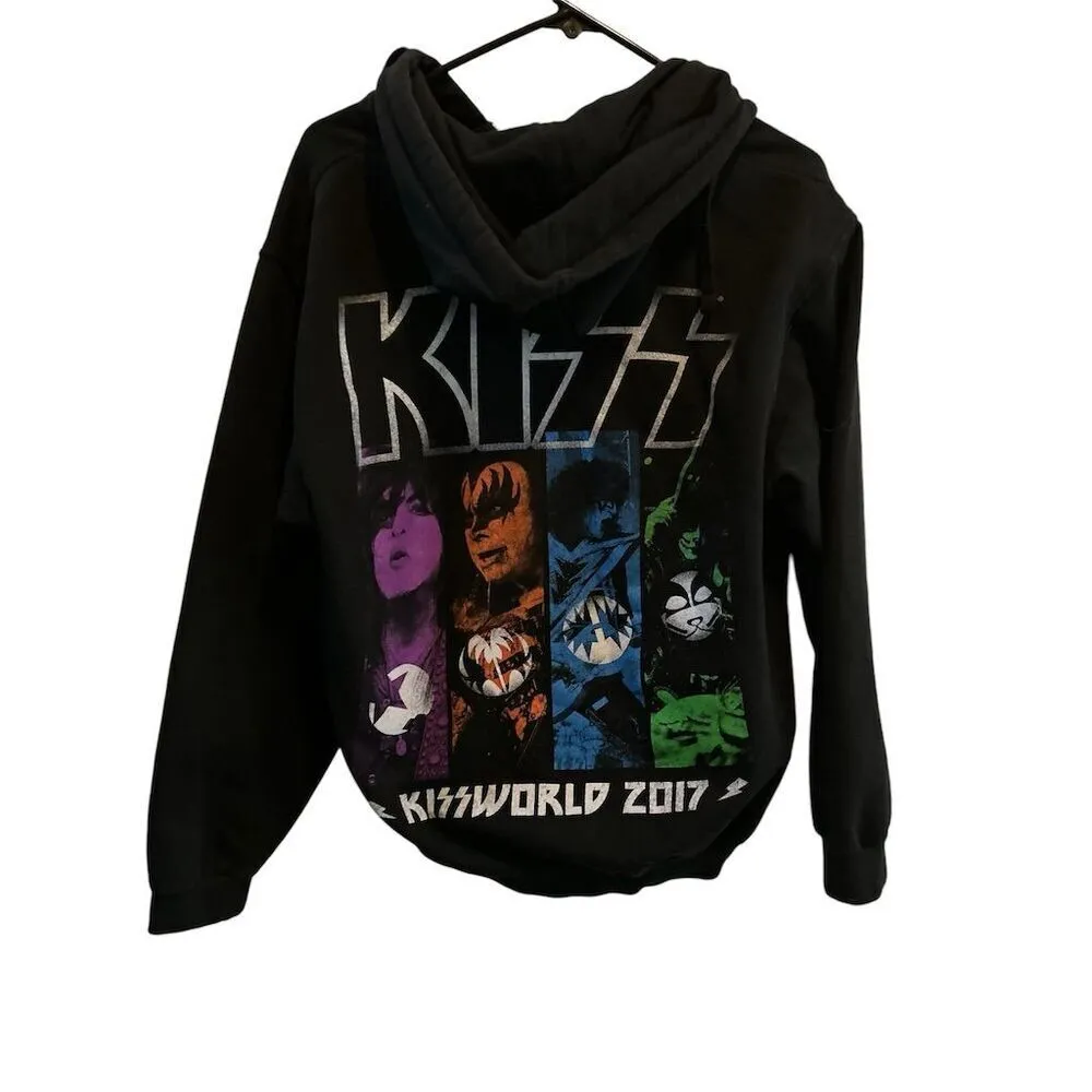 Kiss Kissworld 2017‎ Unisex black Graphic Zip Hoodie Size M Gray Size M - Image 5