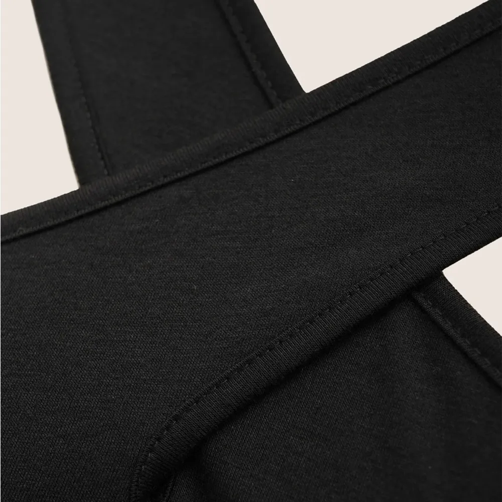 Solid Overlap Collar Ruffle Sleeve T-Shirt - Image 5