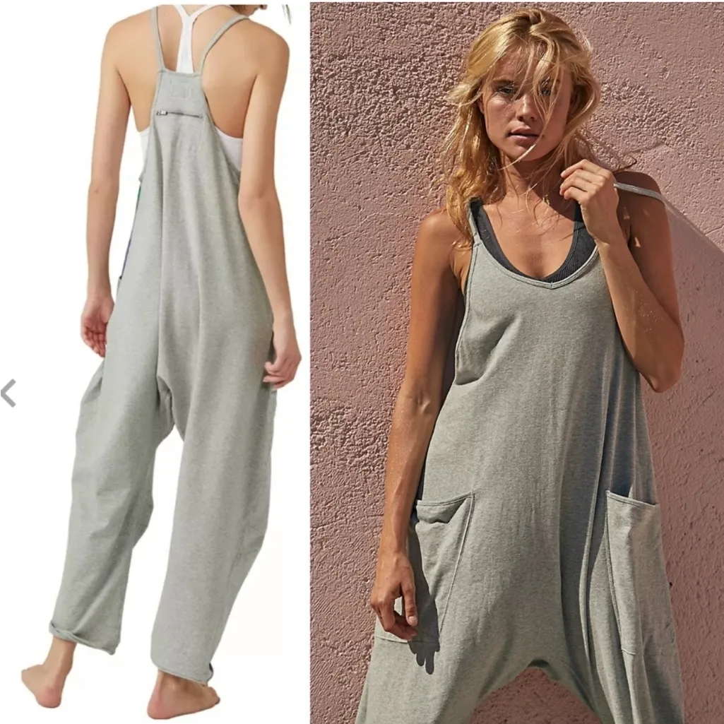FREE PEOPLE MOVEMENT NWOT HEATHER GREY HOT SHOT ONESIE JUMPSUIT - Image 2