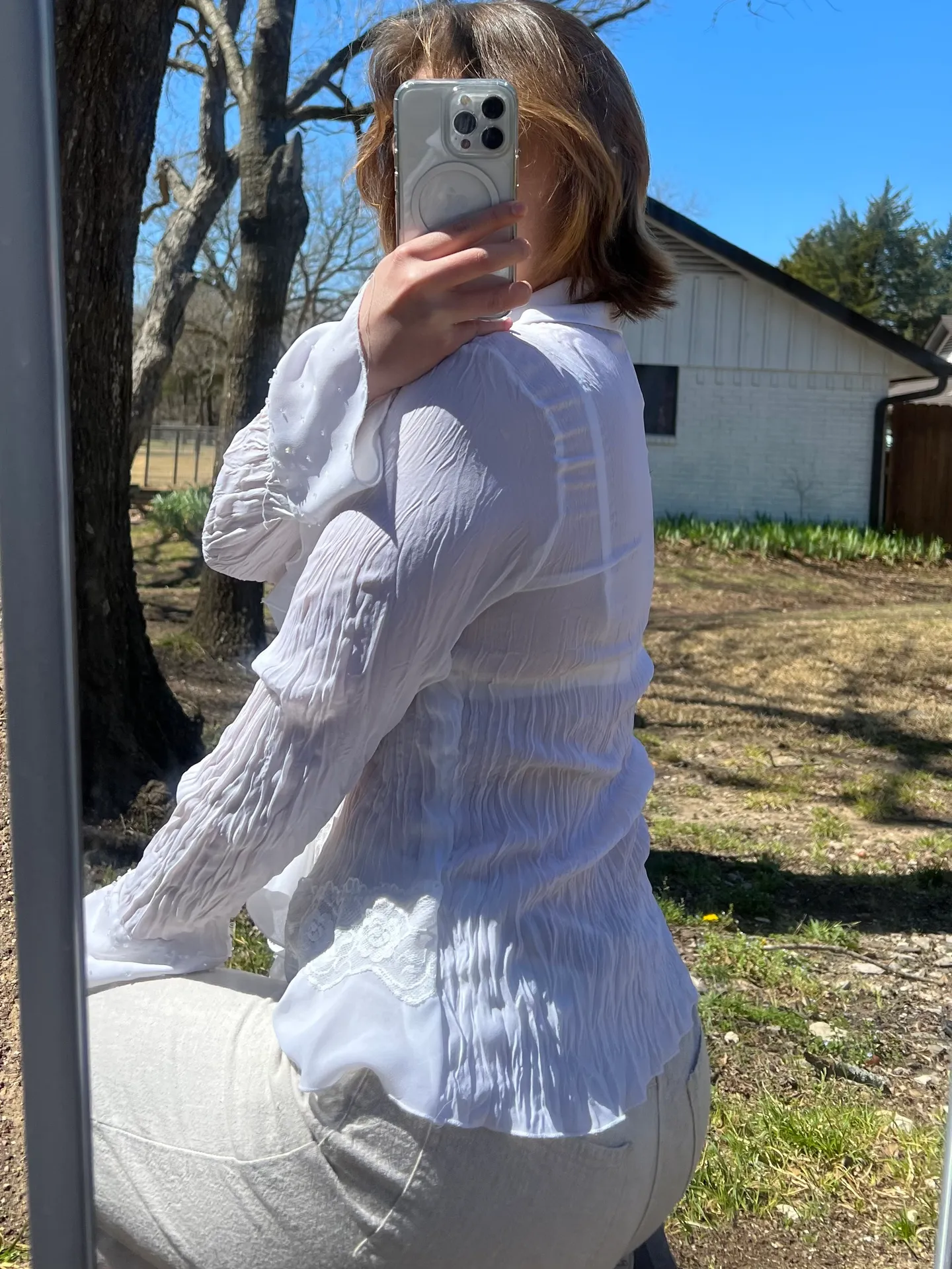 Vintage Victorian Style Blouse White - Image 3