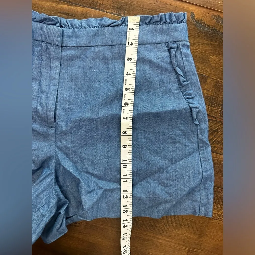 J.Crew‎ Ruffle Denim Shorts size 10 - Image 4
