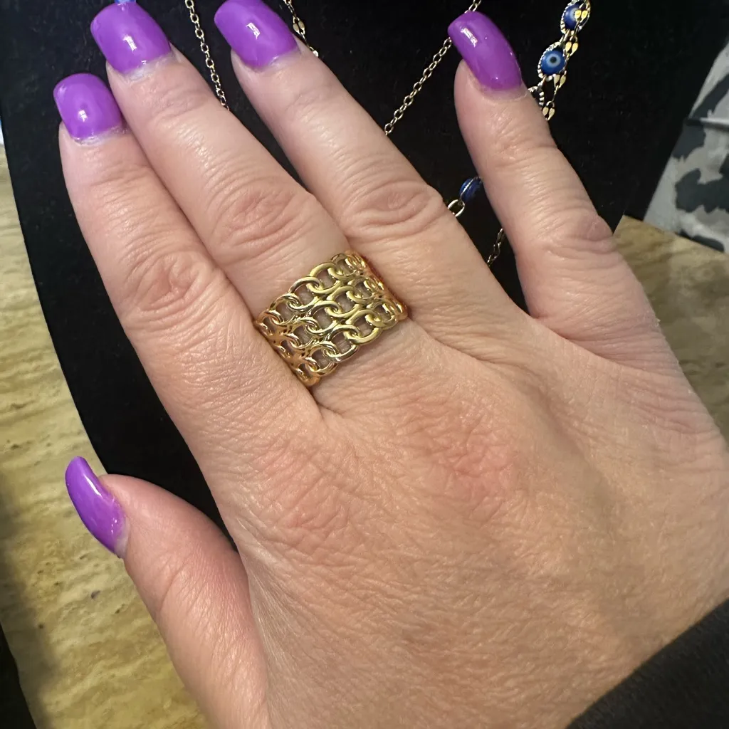 Gold Chain Link Ring. - Image 3