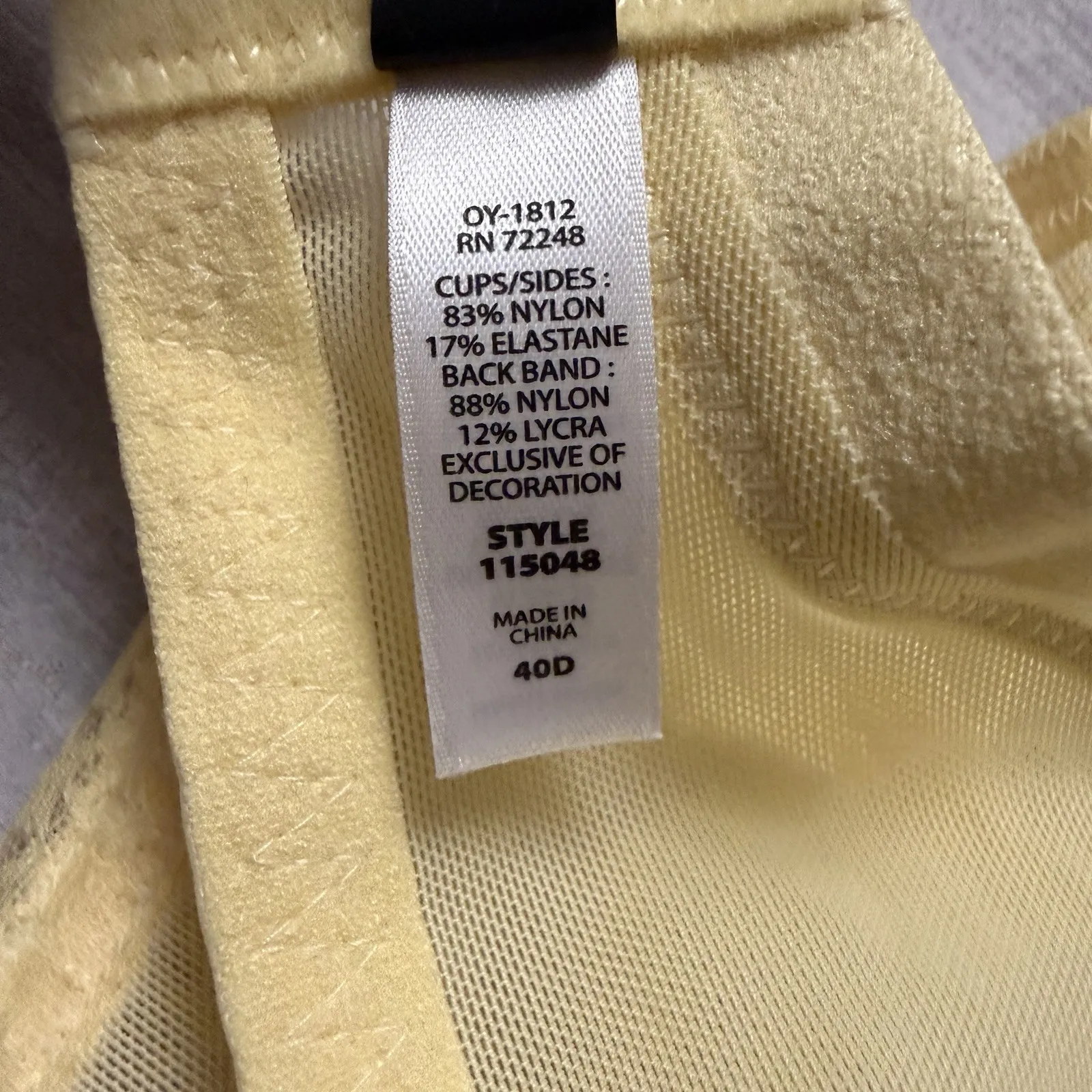 Paramour Dahlia Geo Lace Bra Size 40D Yellow Pale Banana NWT - Image 7