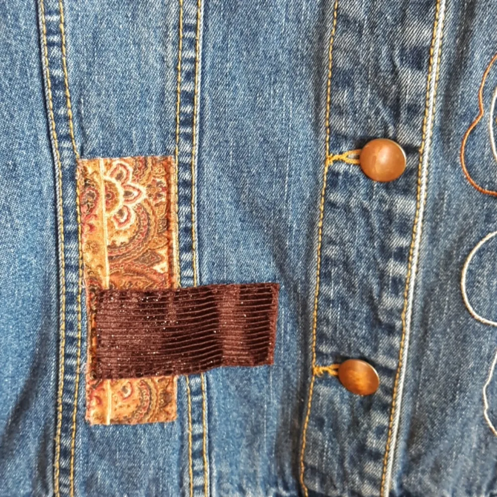 Erin London  Denim Jacket Beadwork Embroidered - Image 5