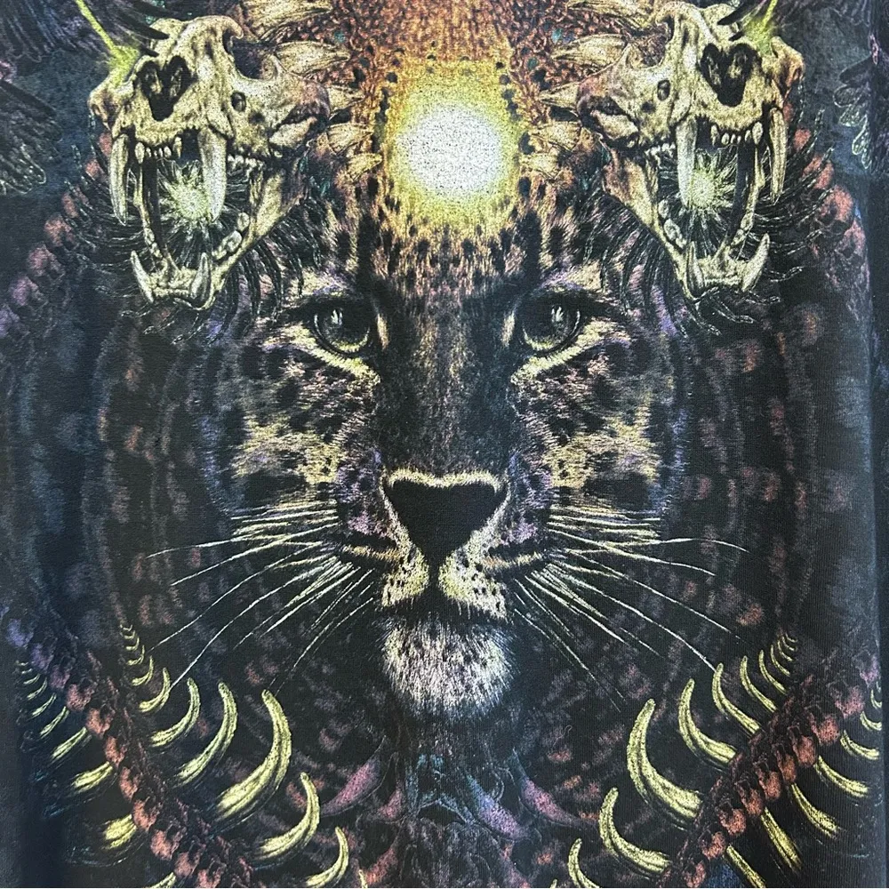 The Kooples Enchanted Tiger Black Short Sleeve Black T-shirt Size Small - Image 3