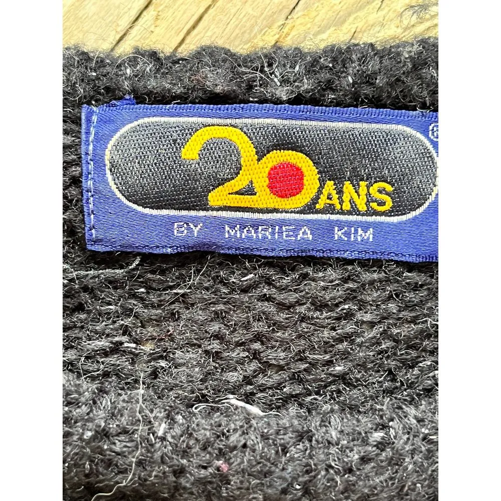 20ANS By Mariea Kim Women's Vintage Black Beaded Sweater Size M 80's Era Size M - Image 11