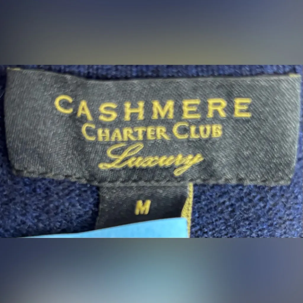 Charter Club Luxury M Cashmere Crew Neck Sweater in Dark Navy - Image 5