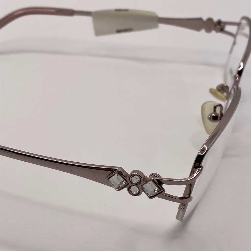 Madison Avenue Women's MAL111 Prescription Eyeglasses Shiny Blush Pink Metal New - Image 3