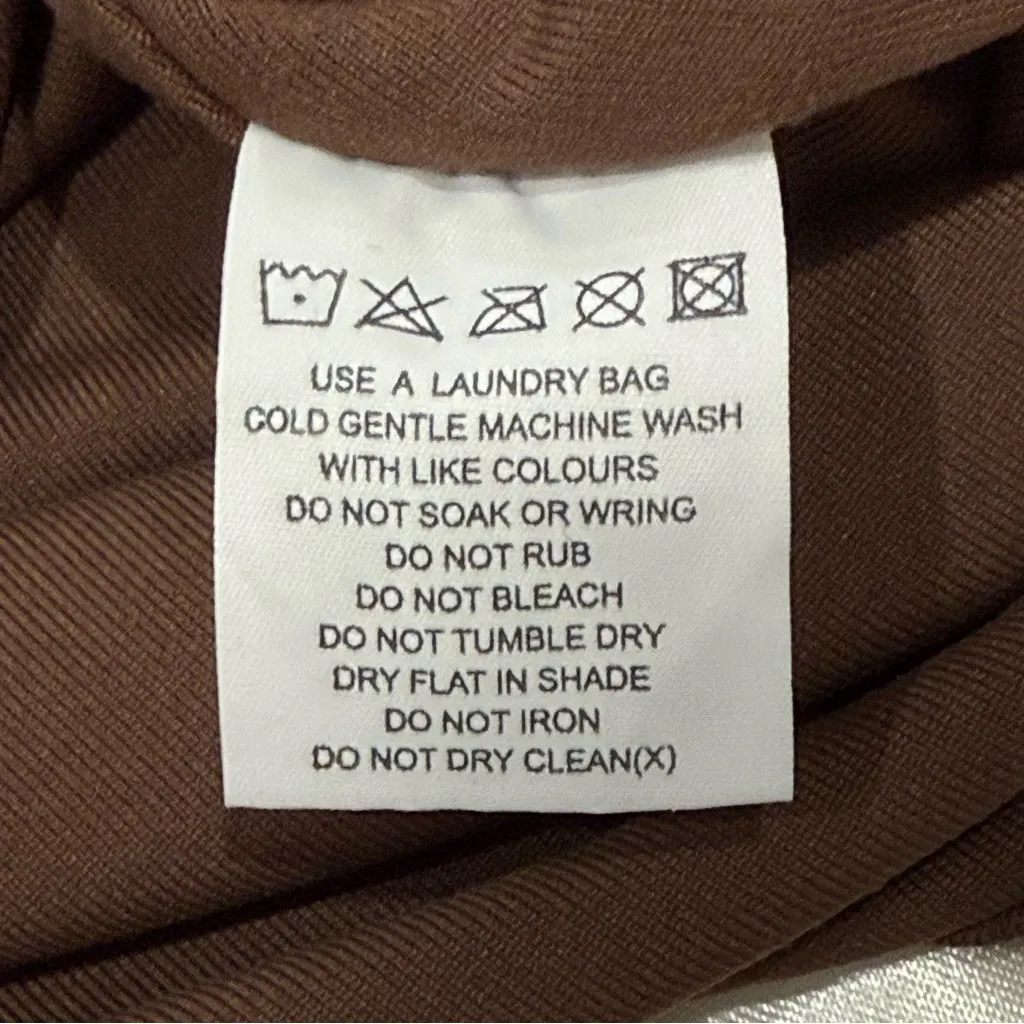 Meshki Rebecca Zip Up Crop Top Long Sleeve Brown Small Athleisure Streetwear - Image 6