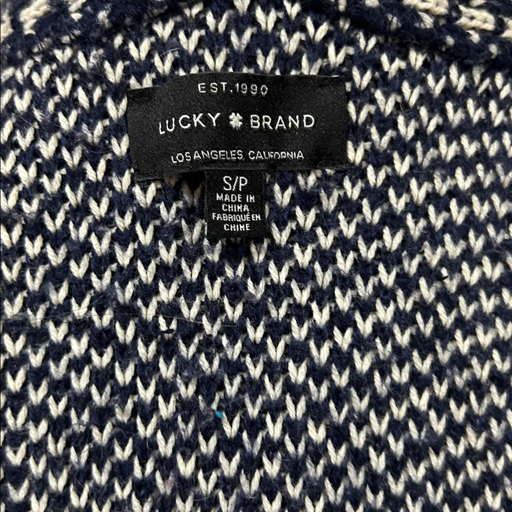 Lucky Brand Blue & White Open-Front Cardigan - Size S/P - Image 6