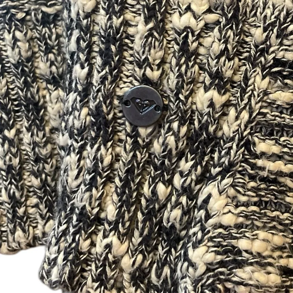 Roxy Cable Knit Sweater High Low Hem Grey Marbled Womens Size Medium - Image 5