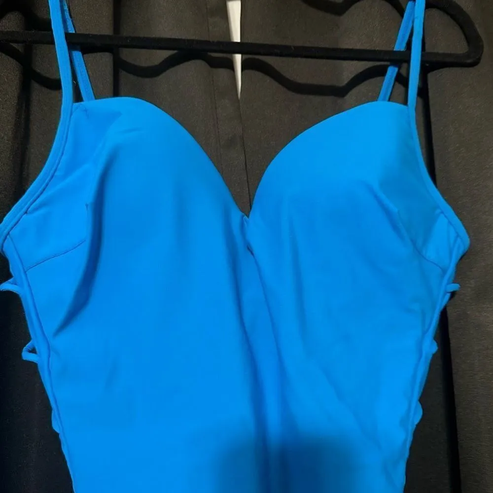 Sun Streak by Newport News Vintage Royal Blue One Piece Swimsuit - Image 2