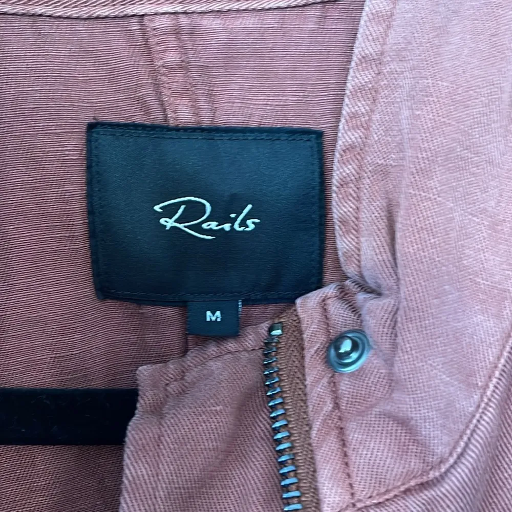 Rails Tencel Linen cargo jacket in a muted Brick red size M - Image 2