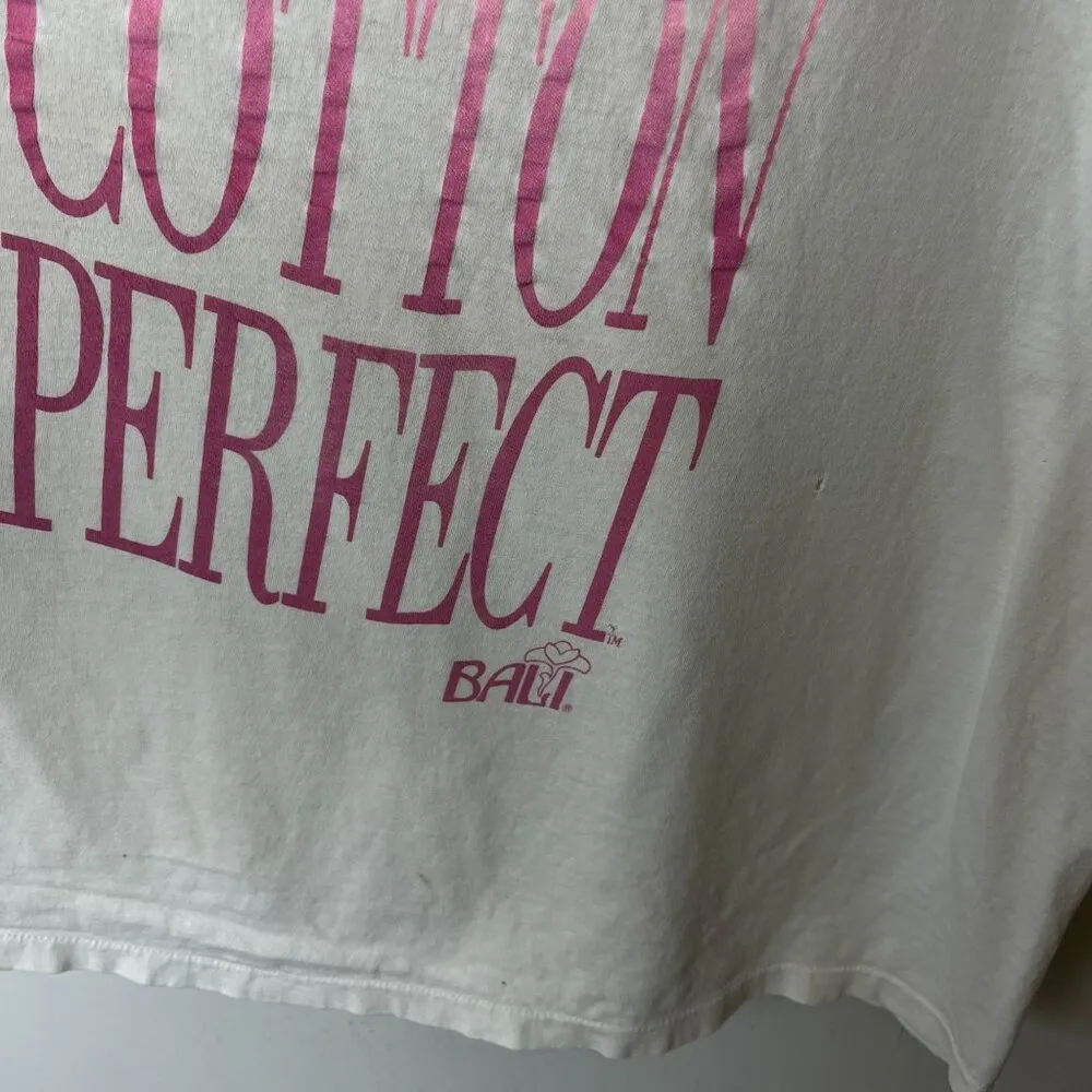 Bali Ah Cotton Perfect T Shirt Vintage 80s 90s Extra Large XL White Graphic Tee - Image 9