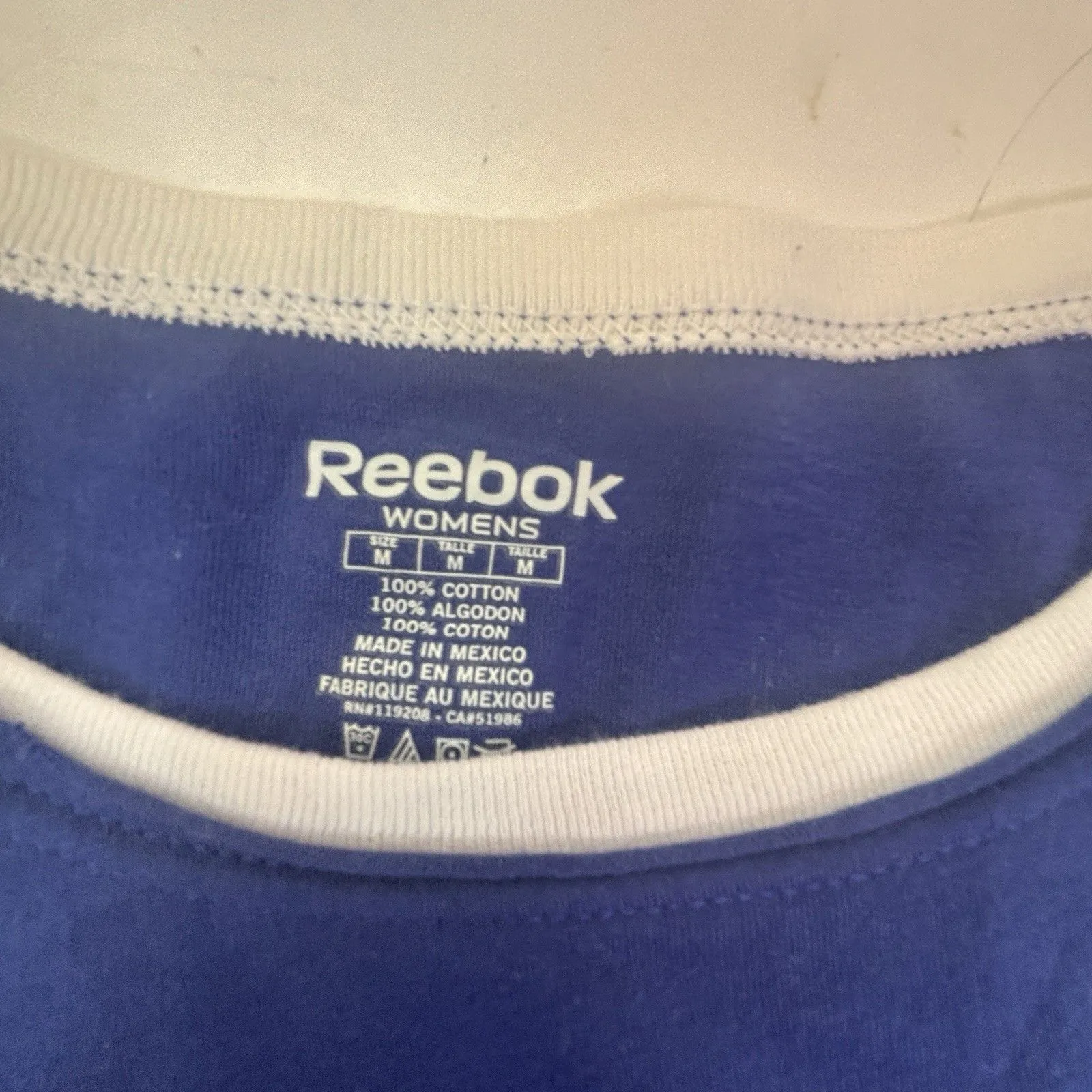 Reebok NFL NY Giants Women's Medium Layered Long Sleeve T-Shirt Blue White - Image 7