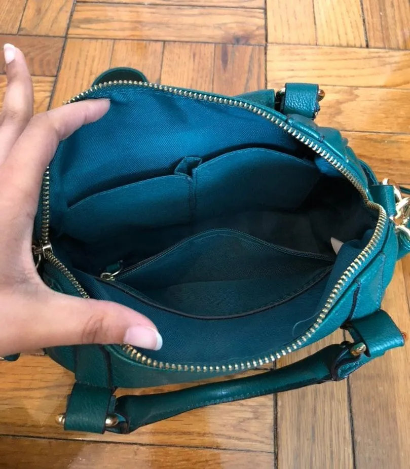 Leather Crossbody Purse Green - Image 6