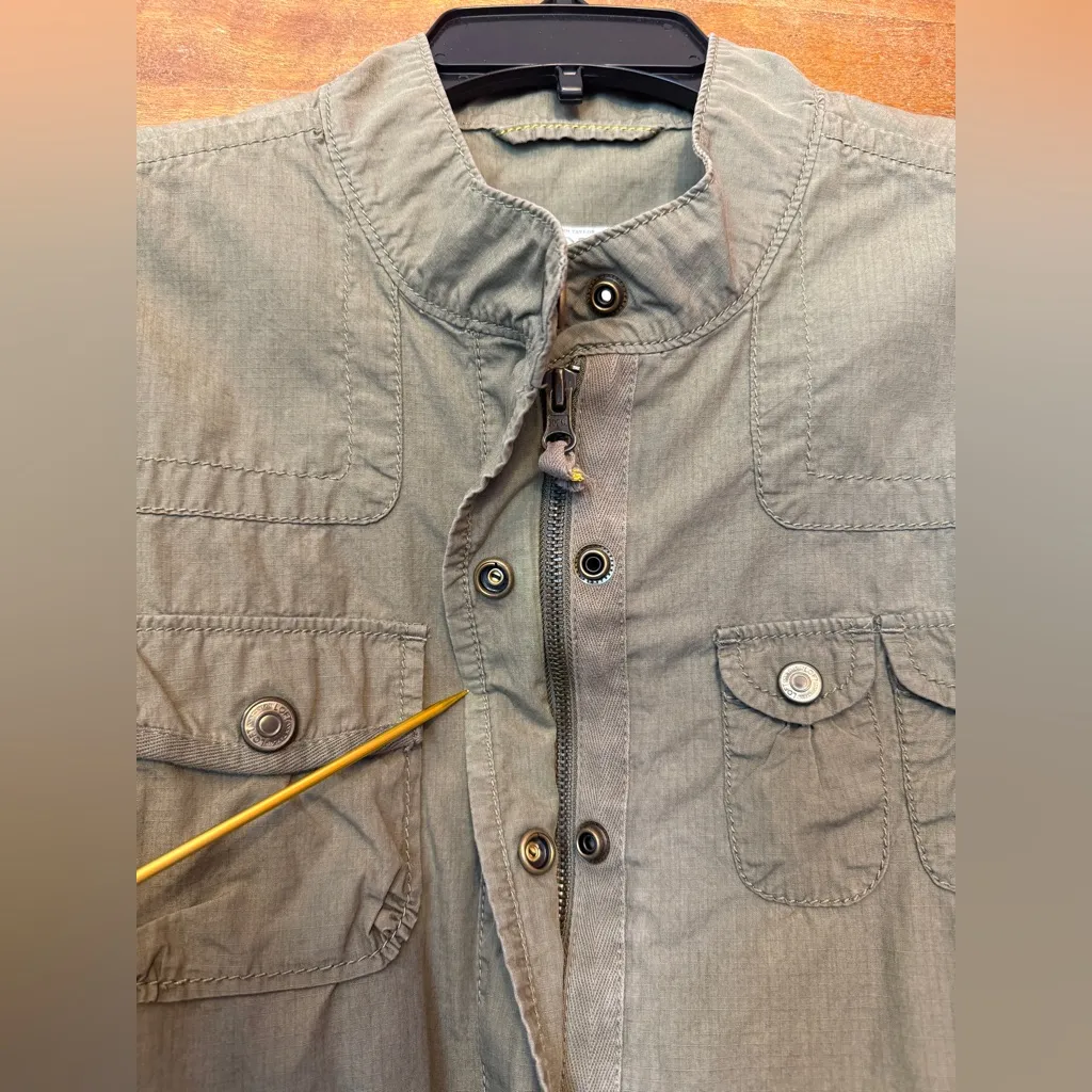 LOFT Lightweight Cinch Waist Military Utility Olive Green Jacket Medium - Image 6