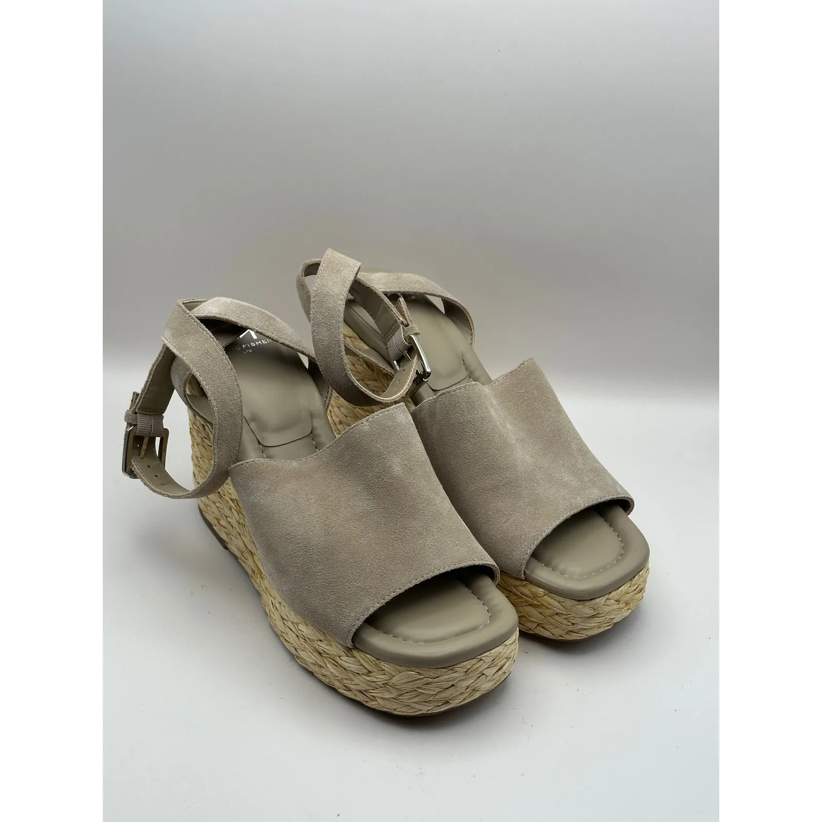 Marc Fisher‎ LTD Nelly Suede Espadrille Wedge Sandals Ankle Strap Size 9.5 - Image 4