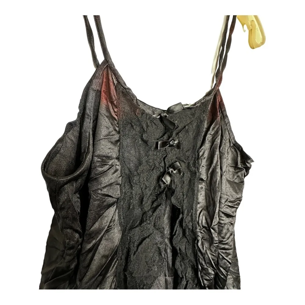 Vintage Fantasy Nightwear Black‎ Nylon Negligee Top as is Black Size M - Image 6