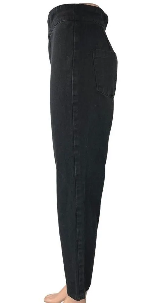 Princess Polly Black Low Rise Straight Leg Crop Trousers Denim Jeans Pants Sz 2 - Image 2