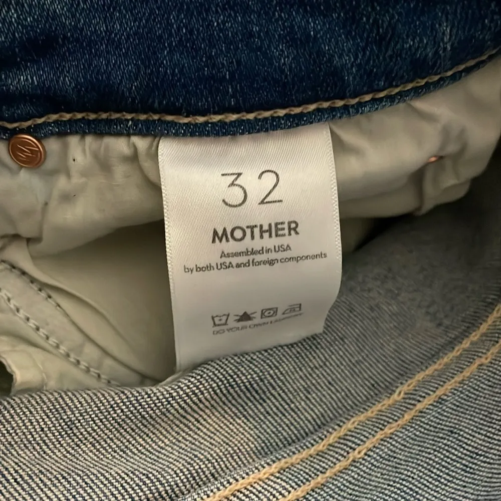 NWT MOTHER Denim Mid Rise Dazzler Ankle Fray Jeans Riding Cliffside Size 32 - Image 8