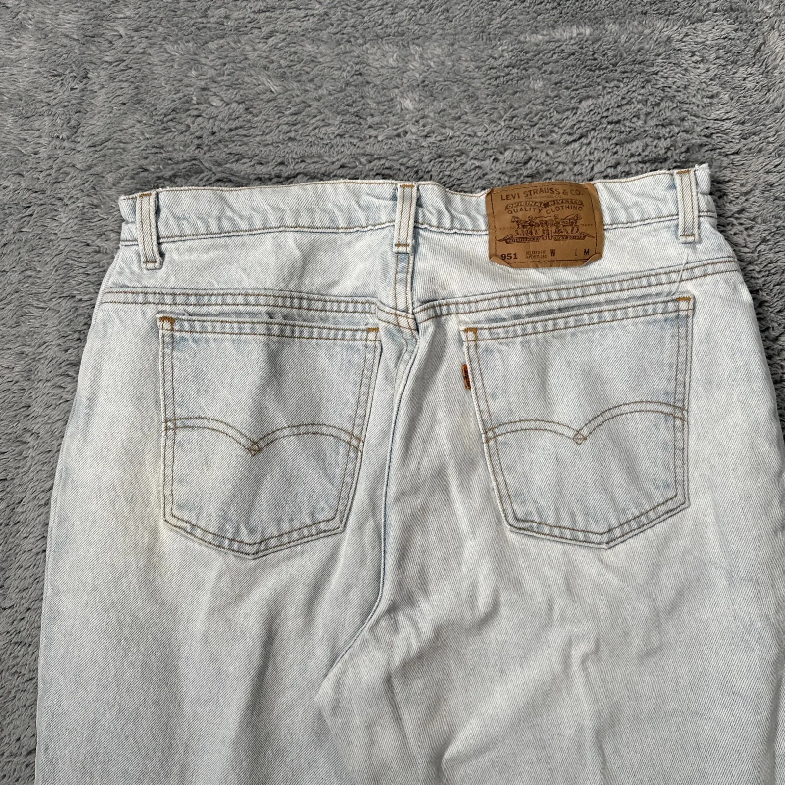 VTG Levi's 951 Jeans Womens 16 Faded Wash 90s Orange Tab High Rise Relaxed Taper - Image 3