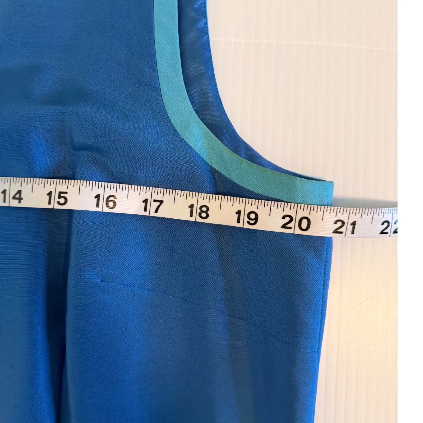 Talbots Sleeveless Sheath Dress Blue 100% Silk Career Office Party Size 14 - Image 6