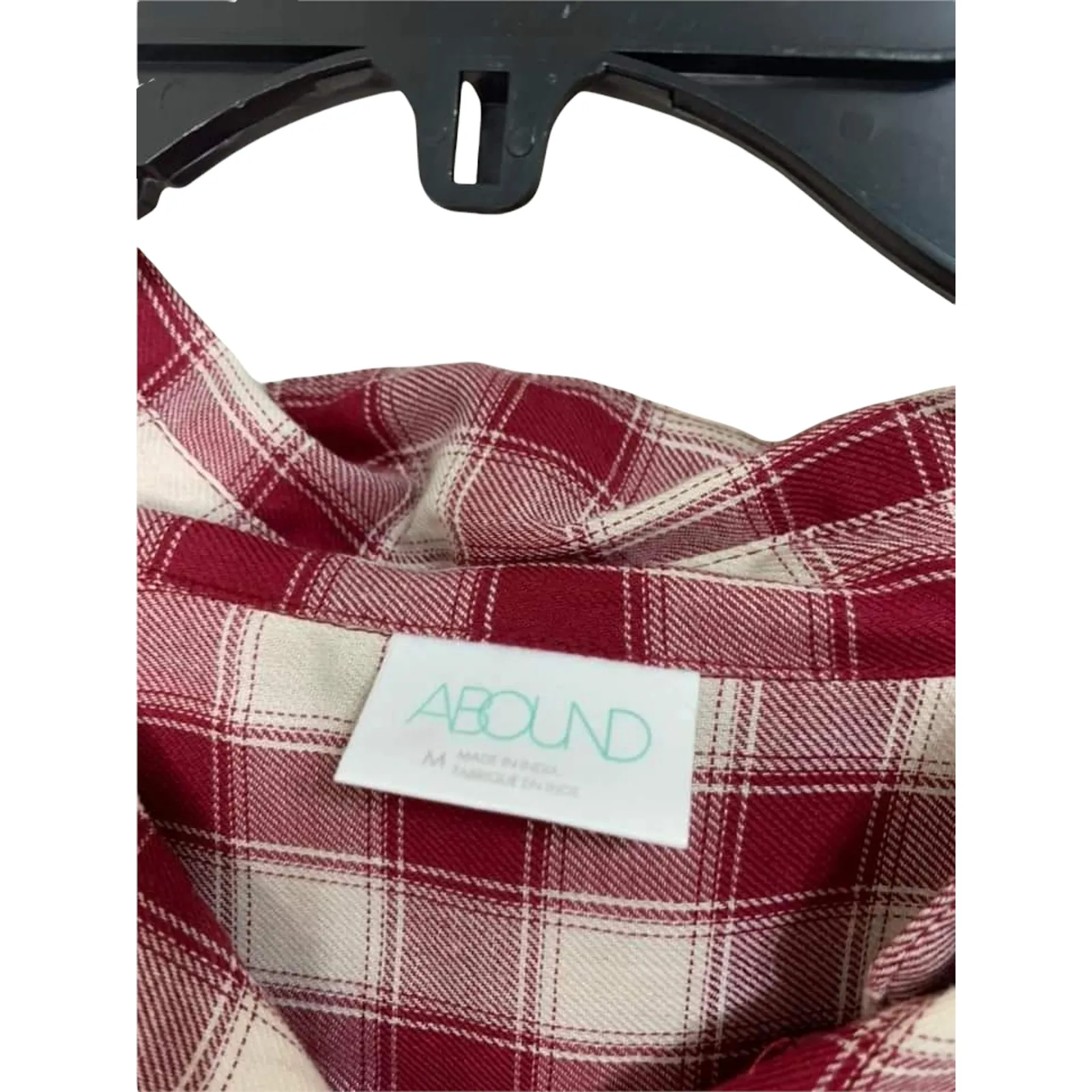 Abound Red Tibetan Dobby Plaid Top‎ Size Medium NEW - Image 2