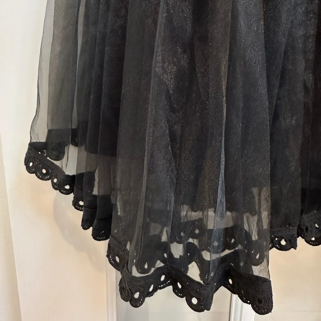 Vintage Betsey Johnson Y2K Runway Whimsigoth Silk Black Lace Formal Dress Size 2 - Image 8