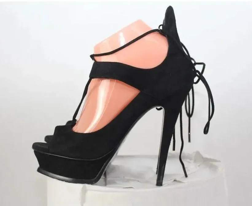 ladies SAINT LAURENT PARIS Black Heels size 38.5 - Image 4