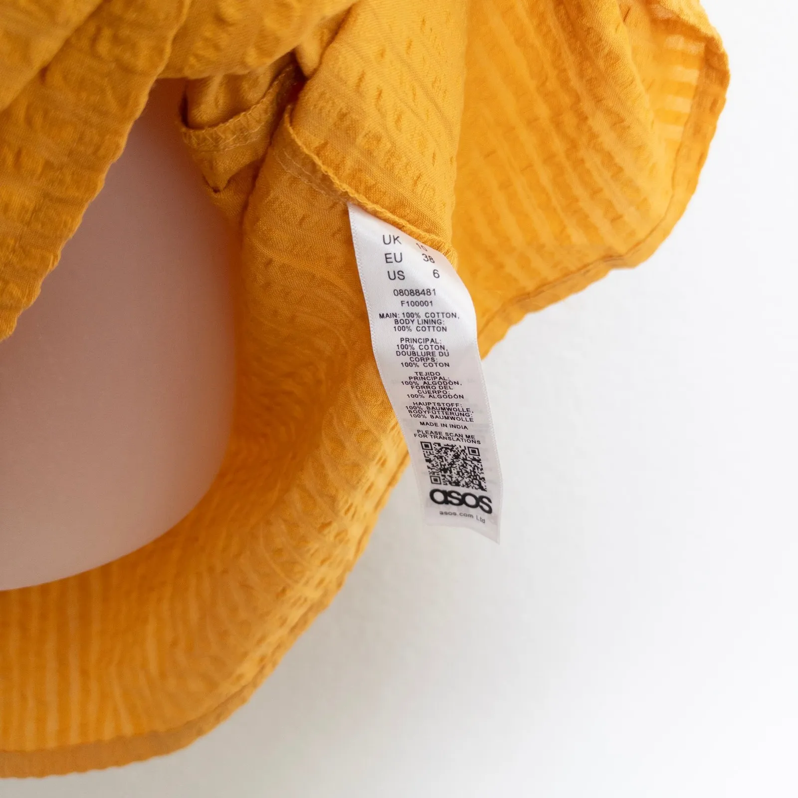 ASOS Womens‎ Dress Size 6 Yellow Puff Sleeve Babydoll Milkmaid Cottage Coquette - Image 5