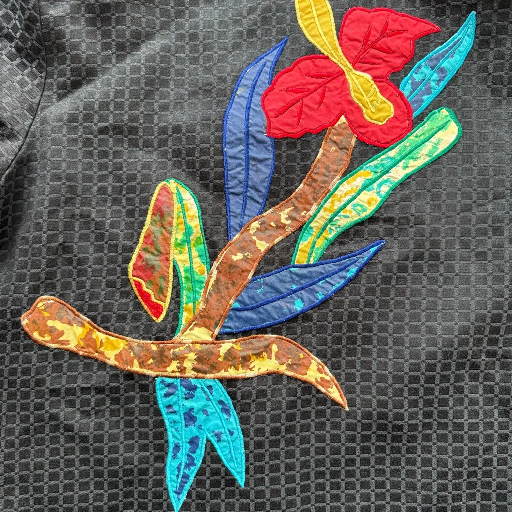 Drapers & Damons Vintage Jacket Black‎ Embroidered Parrot Toggle Womens Small Black - Image 4