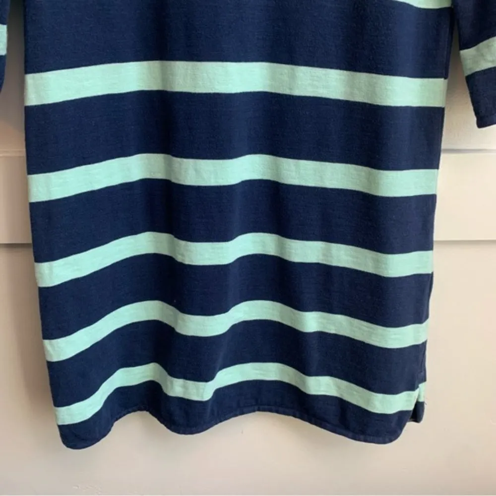 J. Crew Blue & Mint Green Striped Shirttail Dress - Image 6
