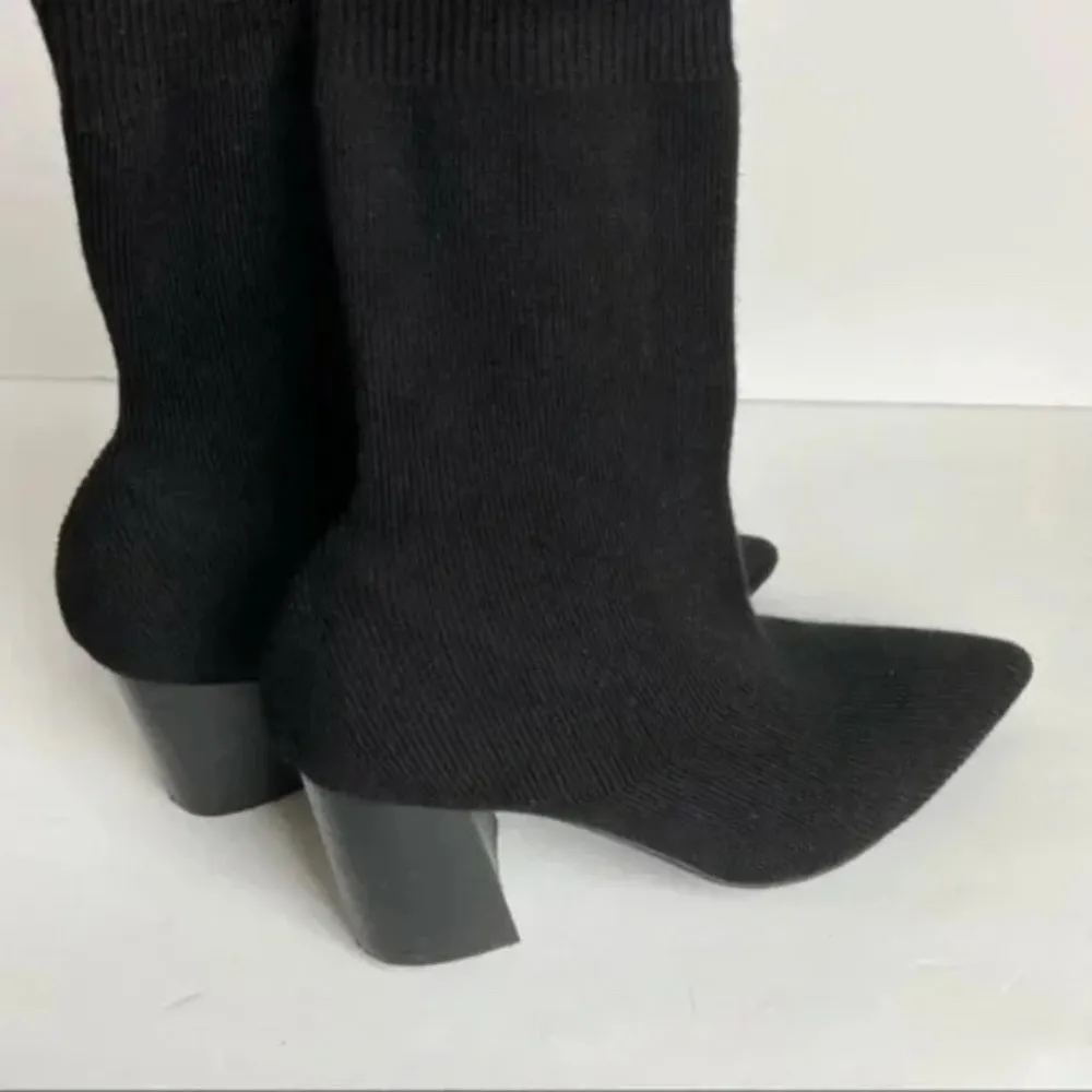 Knit Sock Low Calf High Boots - Image 11