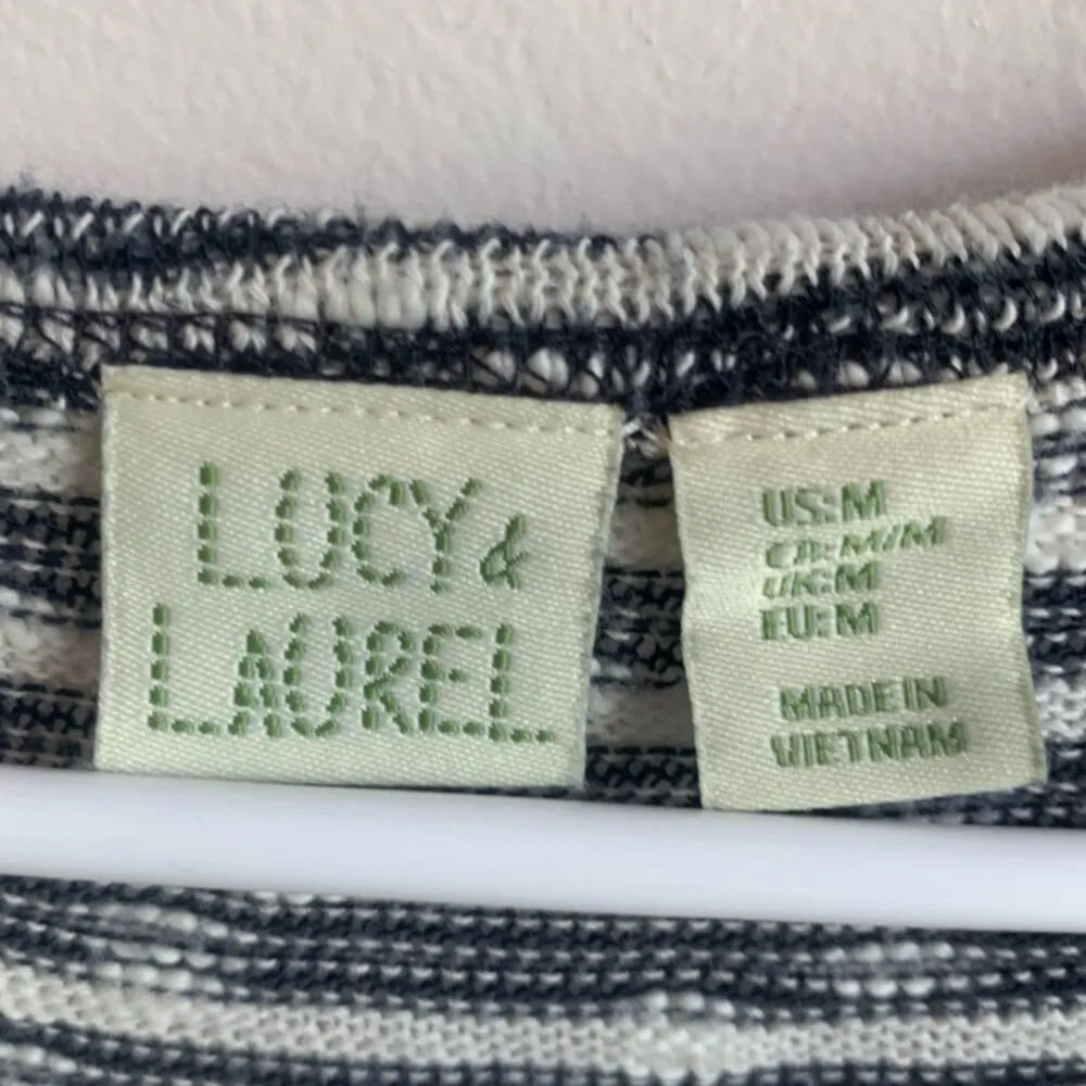 Lucy & Laurel Black & White Striped Long Sleeve Shirt - Image 3