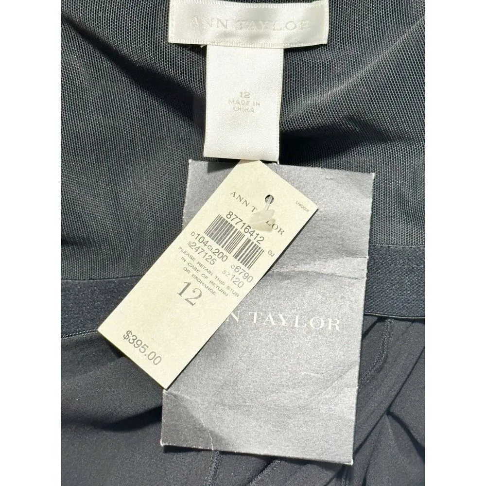 Ann Taylor Exposed Seam Sleeveless Maxi Gown Cocktail‎ Dress Silk Black Size 12 - Image 16