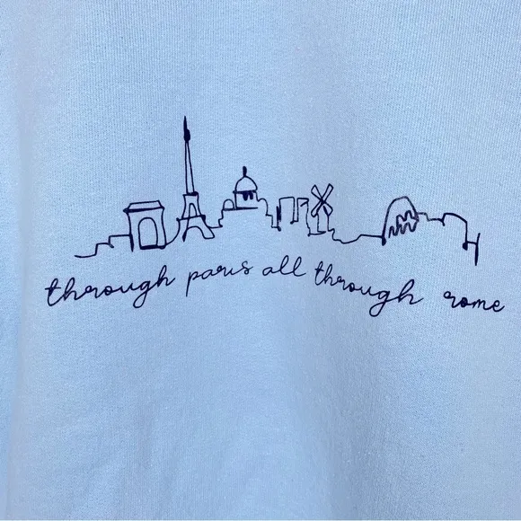 Harry‎ Styles Lyric Sweatshirt Size M Blue Size M - Image 3