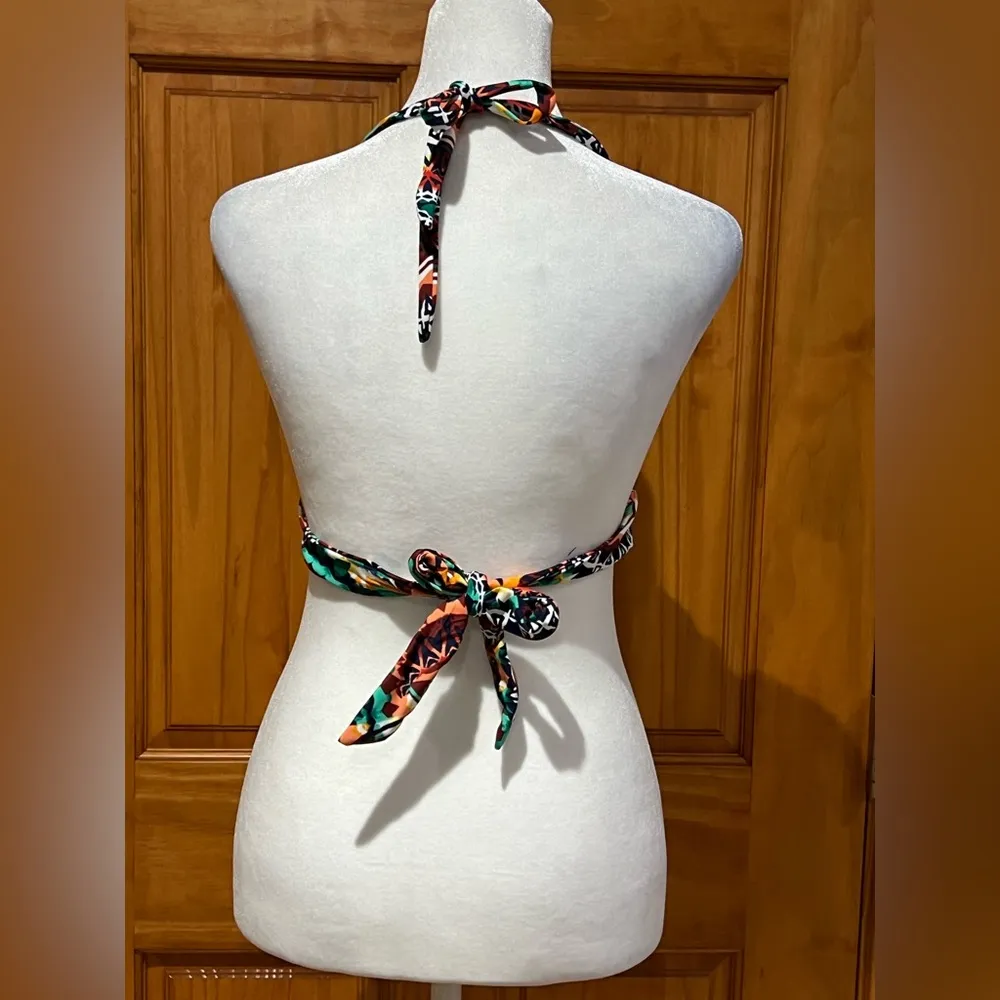 Mossimo Aztec Women’s Swim Bikini Top Blue Size M - Image 2