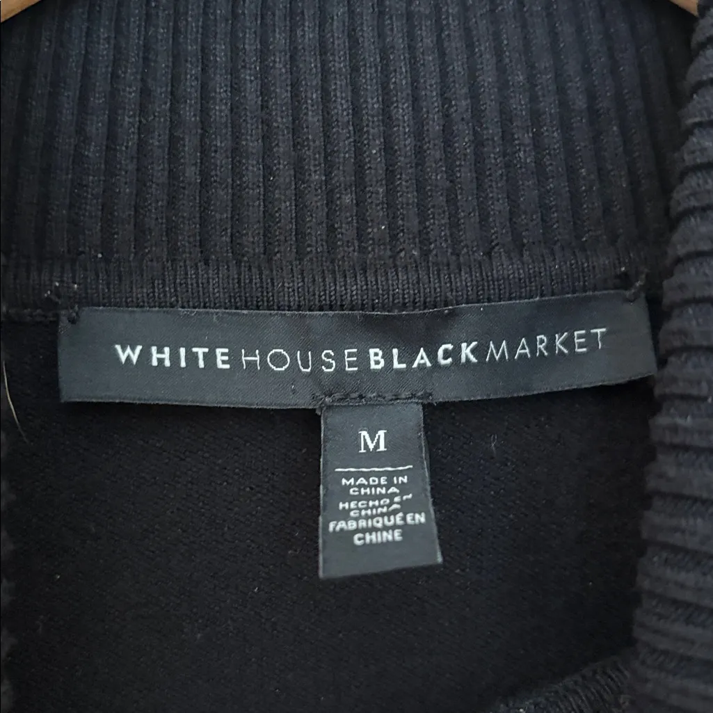 WHBM Sweater Black Turtleneck Silver Detail Size Medium - Image 6